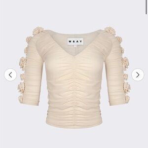 NWT Wray rose top natural ivory mesh medium